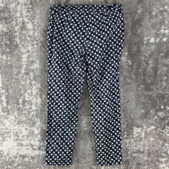 Brooks Brothers Womens Size 8 Natalie Fit Checker Pants Black White Button Zip - Picture 3 of 12